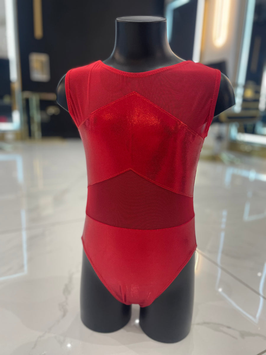 Vortex Leotard - Red Foil – Acrotastic Dancewear