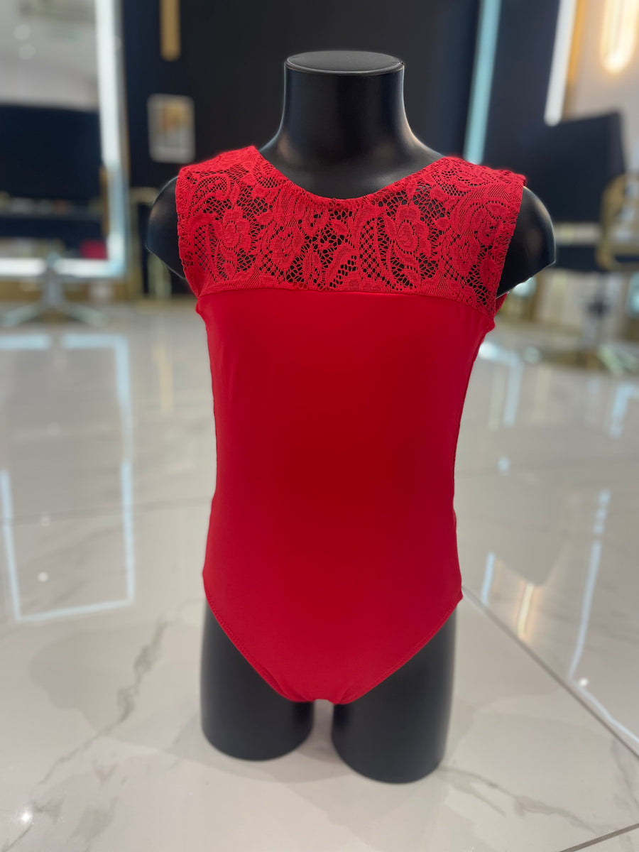 Flossy Leotard - Red Lace – Acrotastic Dancewear