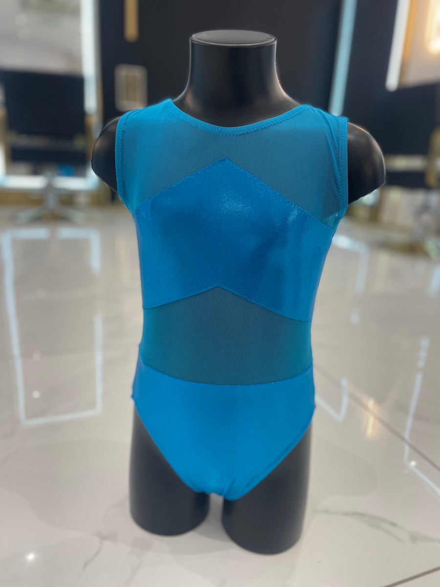 Vortex Leotard - Turquoise Foil – Acrotastic Dancewear